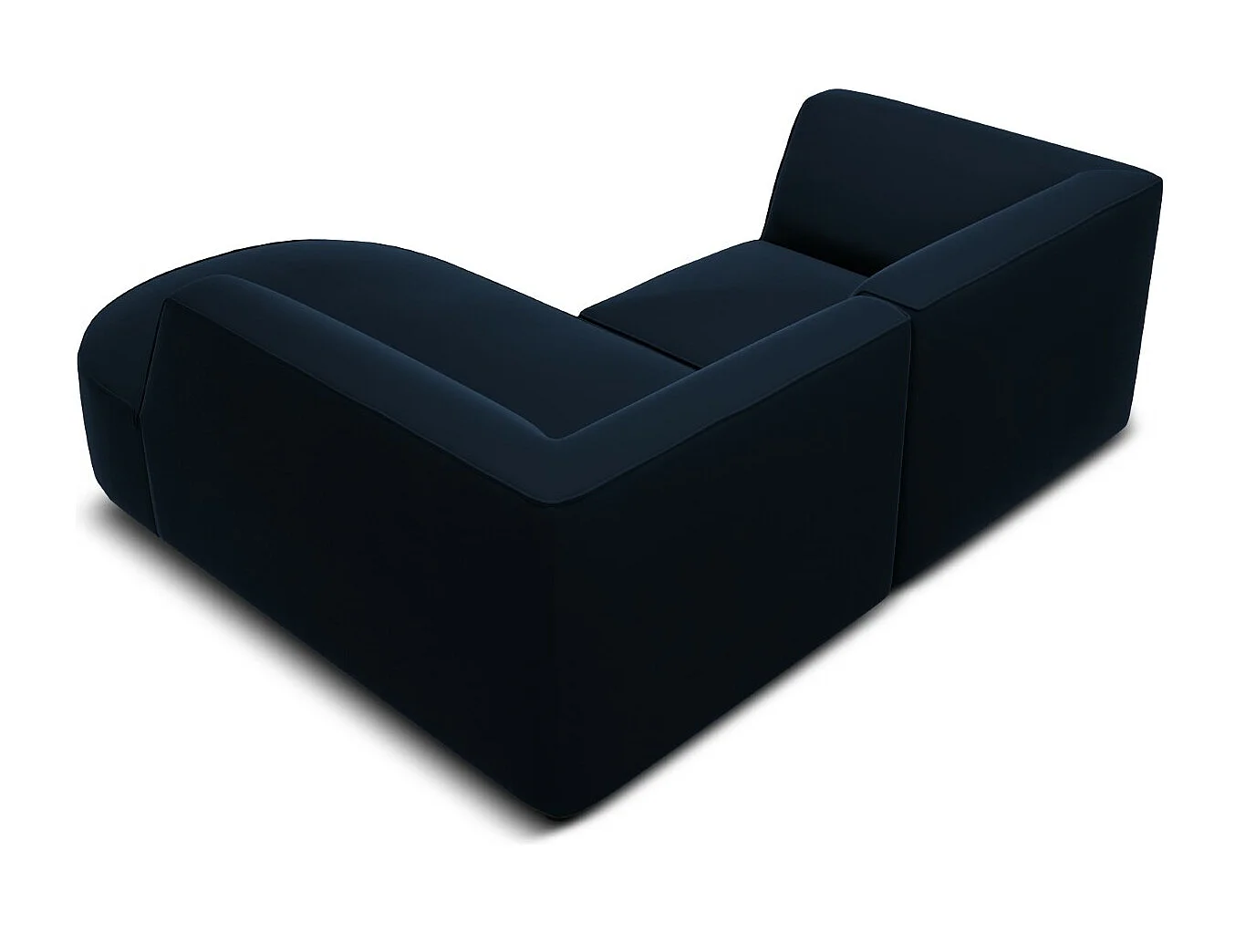 CXL by Christian Lacroix - Rechter hoekbank "Charles" 3 zitplaatsen, Flueel, Donkerblauw - 186x180x69cm