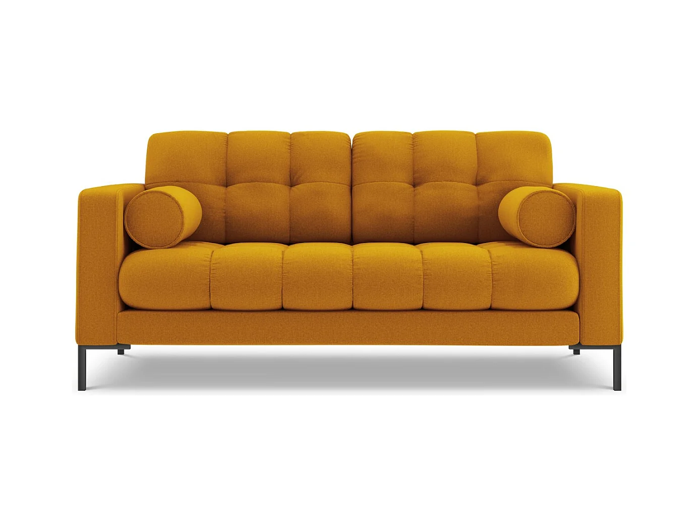 Cosmopolitan Design - Canapé "Bali" 2 places en tissu structurel jaune - 152x92x75cm