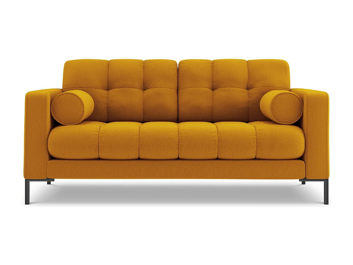 Cosmopolitan Design - Canapé "Bali" 2 places en tissu structurel jaune - 152x92x75cm