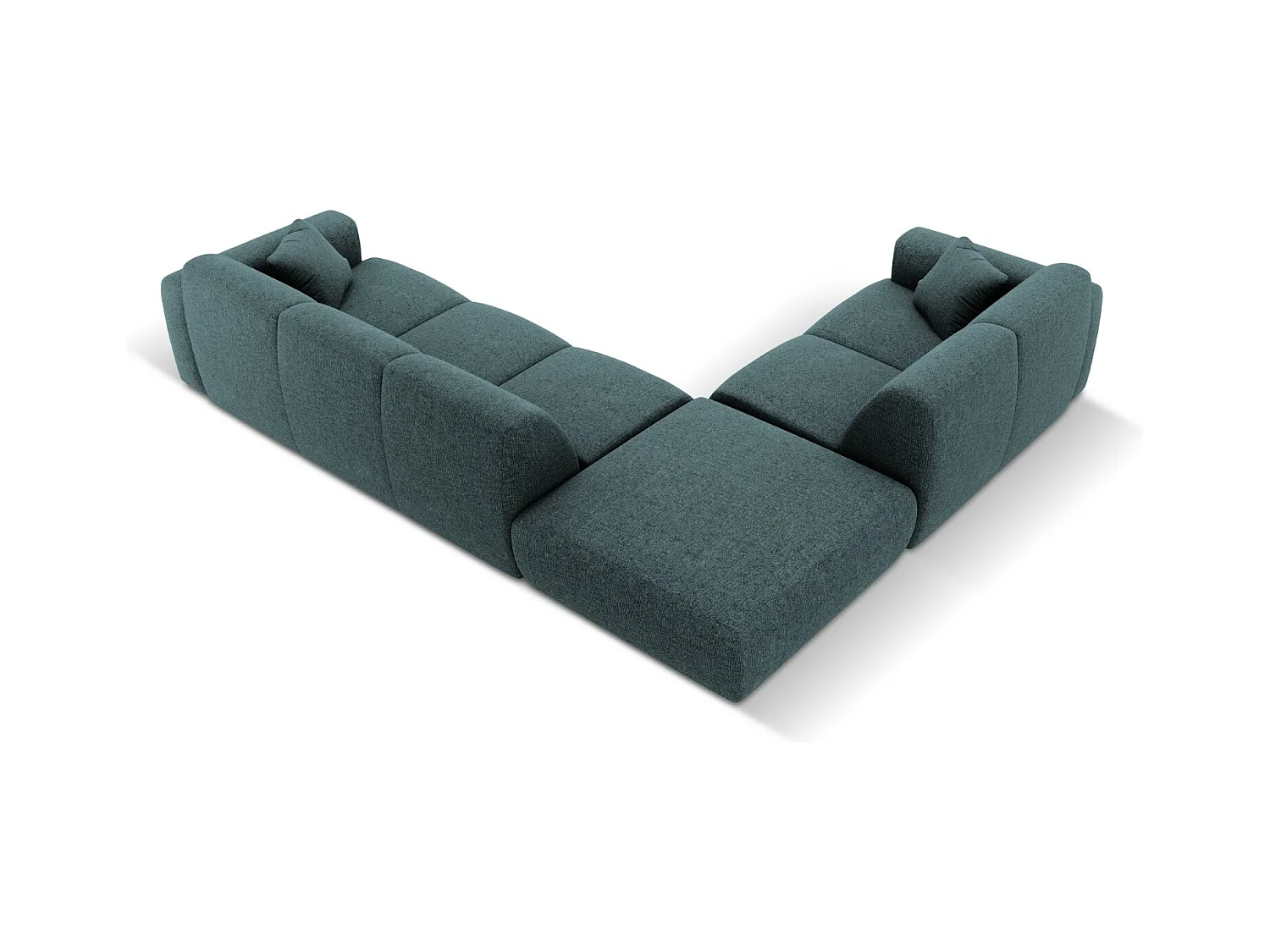 Cosmopolitan Design - Narożnik lewy, "Nolio" 4 miejsca szenil, petrol - 315x250x72cm