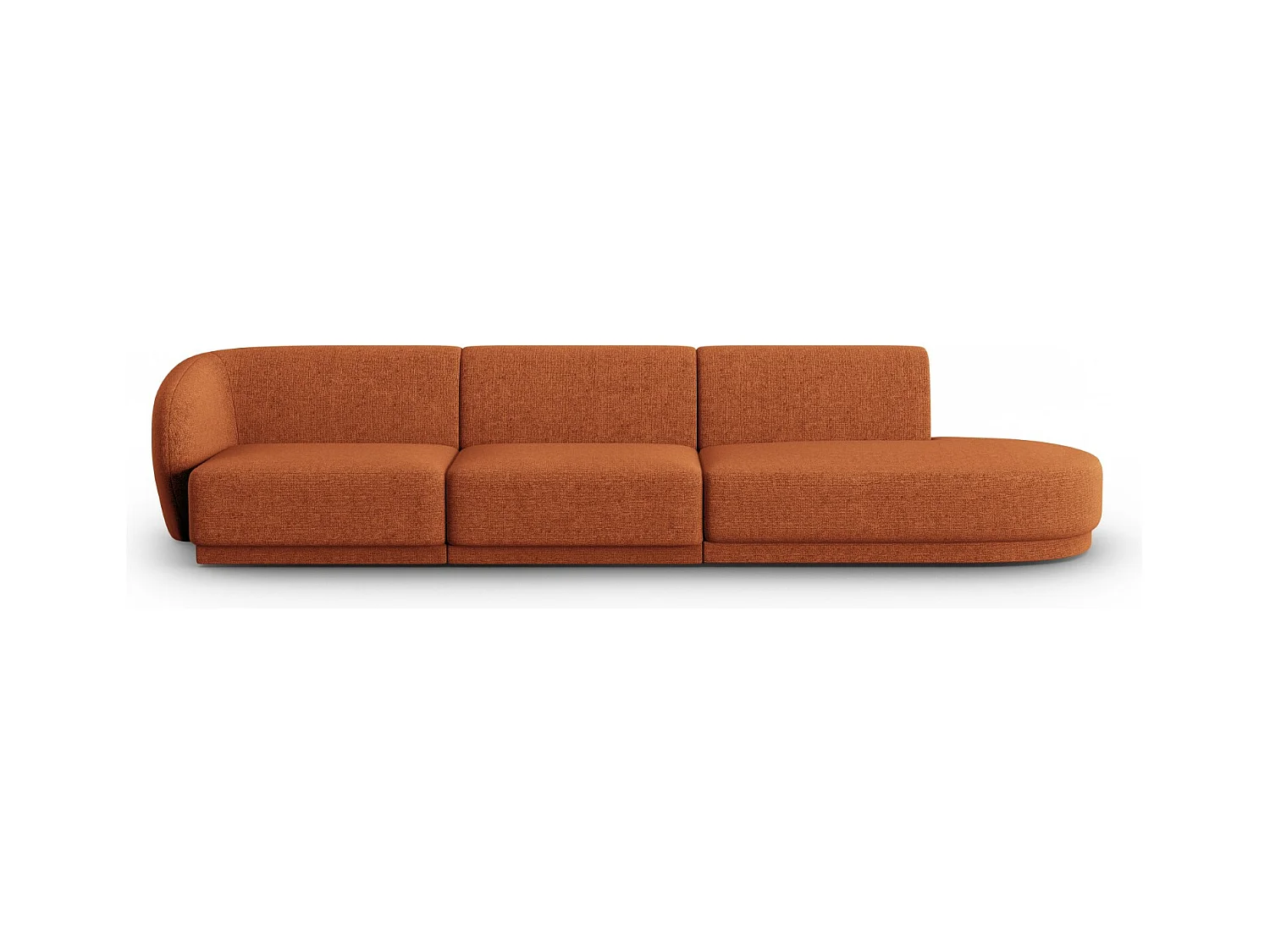 CXL by Christian Lacroix - Rechte modulaire bank "Lionel" 4 zitplaatsen, Chenille, terracotta melange - 311x93x74cm