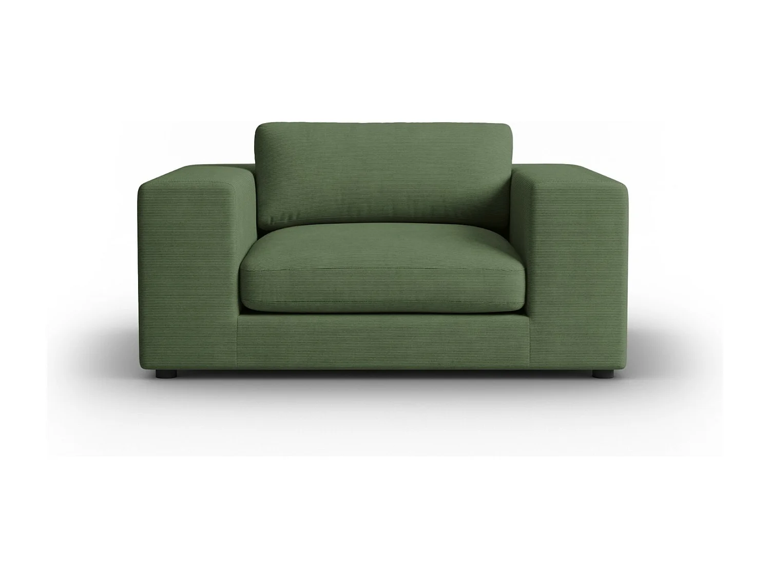 CXL by Christian Lacroix - Sofá "Tendance" 1,5 lugares em veludo cotelê verde - 156x122x72cm