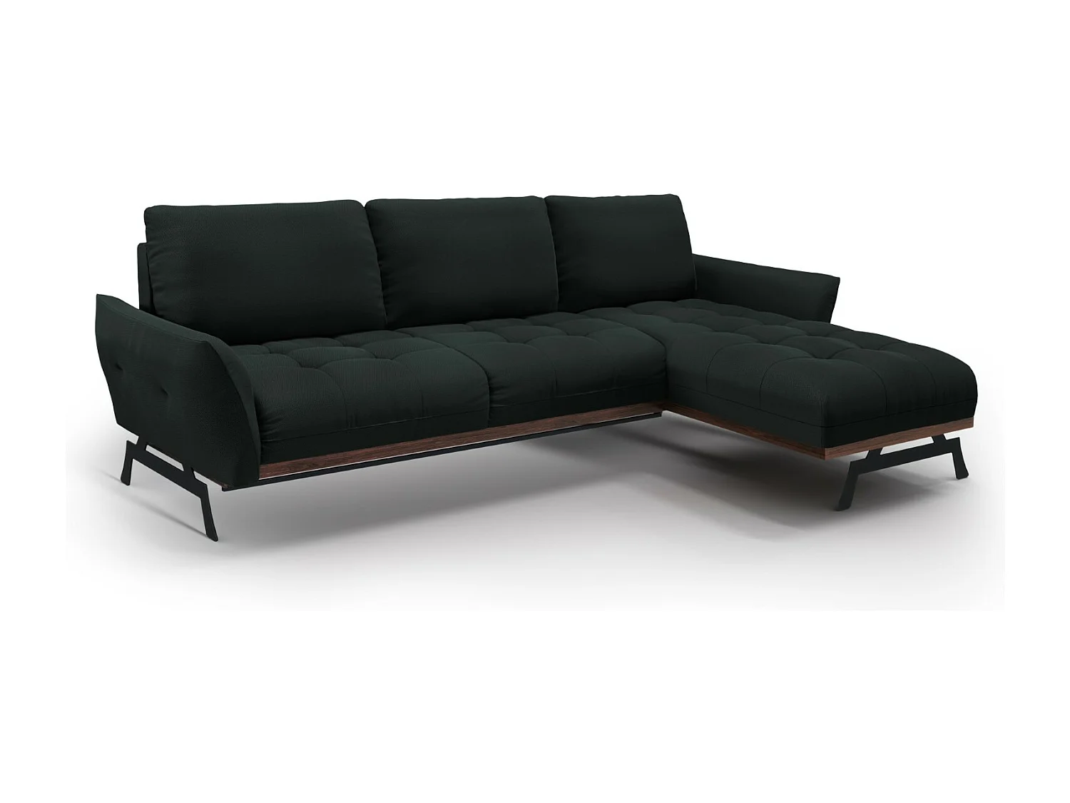 CXL by Christian Lacroix - Narożnik prawy panoramiczny, "Olivier" 4 miejsca tkanina strukturalna, czarny - 264x171x87cm