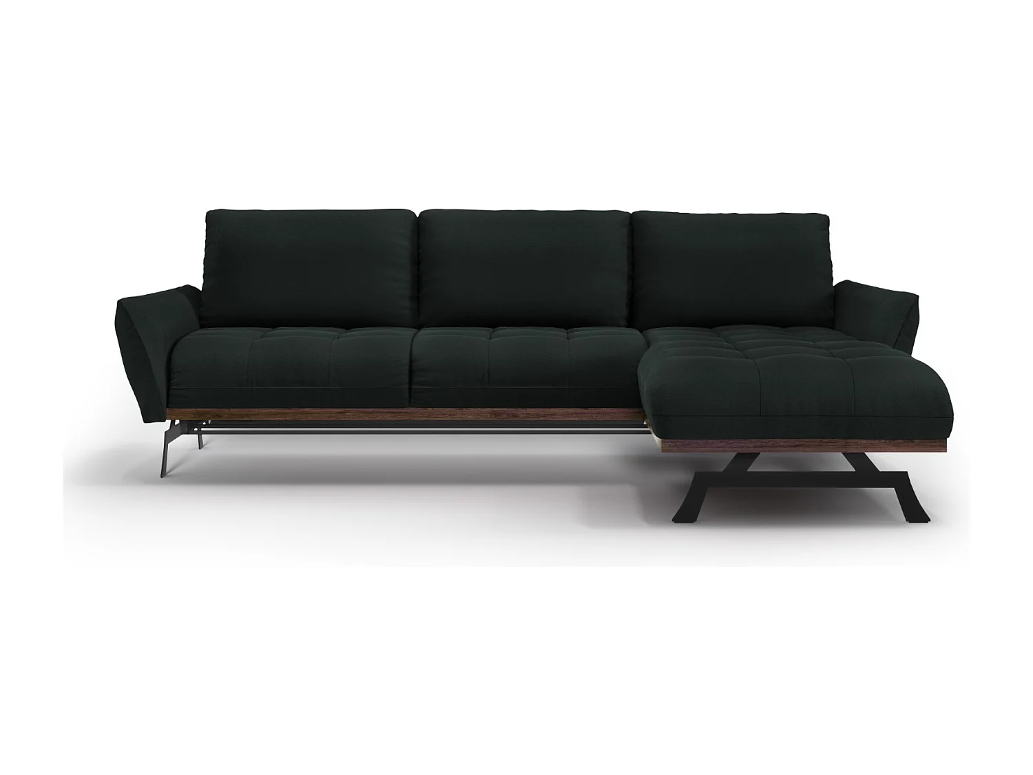 CXL by Christian Lacroix - Narożnik prawy panoramiczny, "Olivier" 4 miejsca tkanina strukturalna, czarny - 264x171x87cm