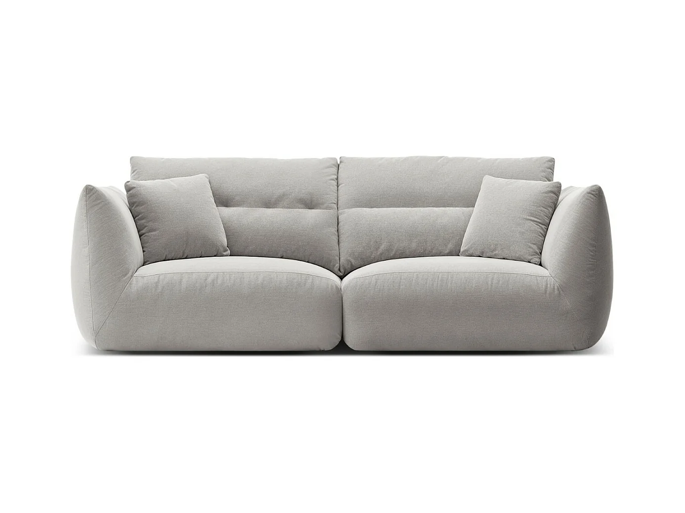 CXL by Christian Lacroix - Canapé modulable "Maurie" 3 places en chenille gris clair - 224x107x90cm