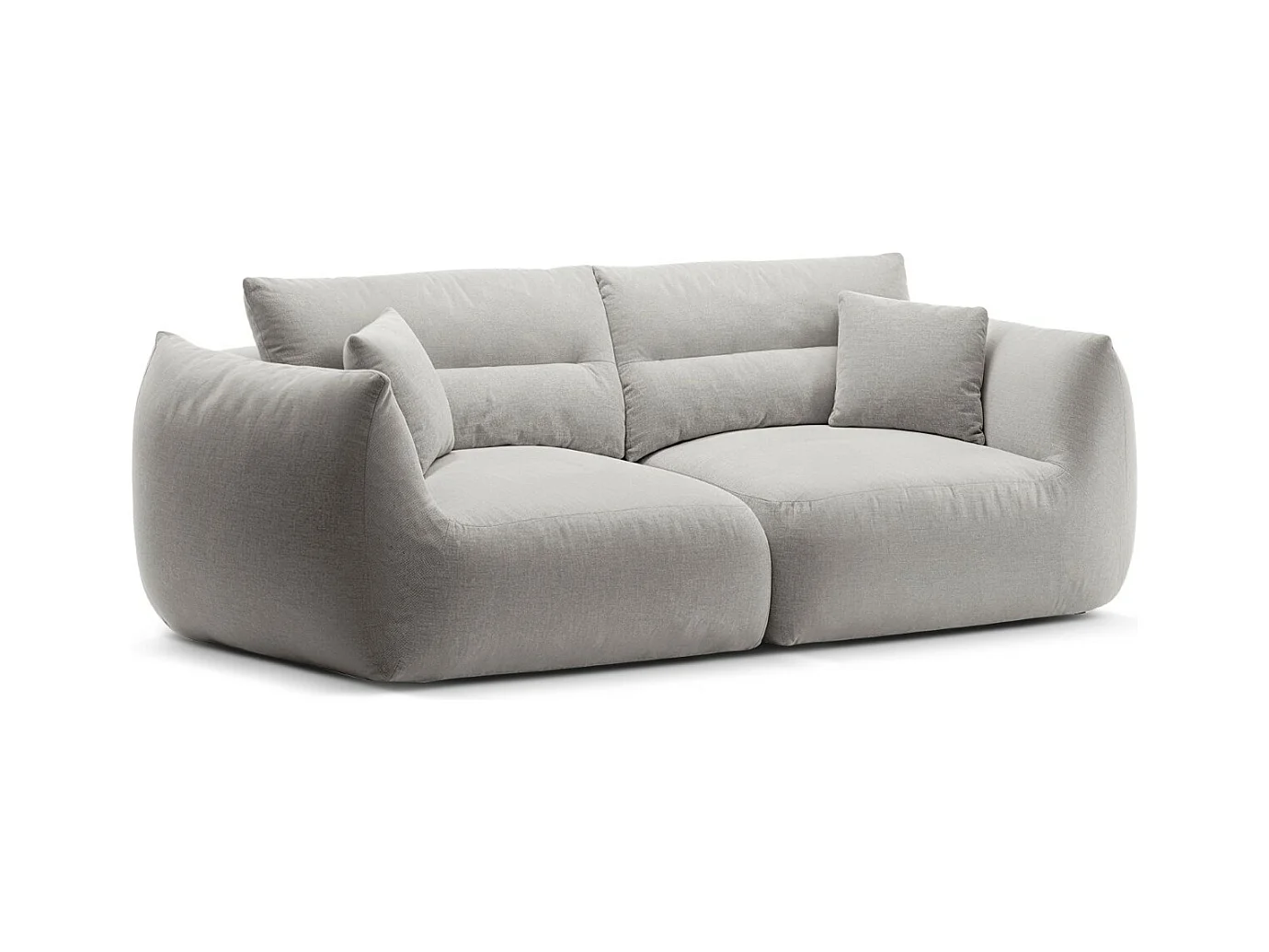 CXL by Christian Lacroix - Canapé modulable "Maurie" 3 places en chenille gris clair - 224x107x90cm