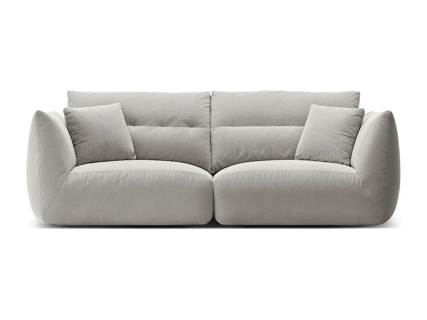 CXL by Christian Lacroix - Sofá modular "Maurie" 3 lugares em tecido chenille cinza claro - 224x107x90cm