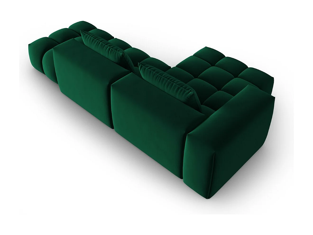 CXL by Christian Lacroix - Divano angolare modulare sinistro "Lorella" 4 posti in velluto verde bottiglia - 265x145x70cm