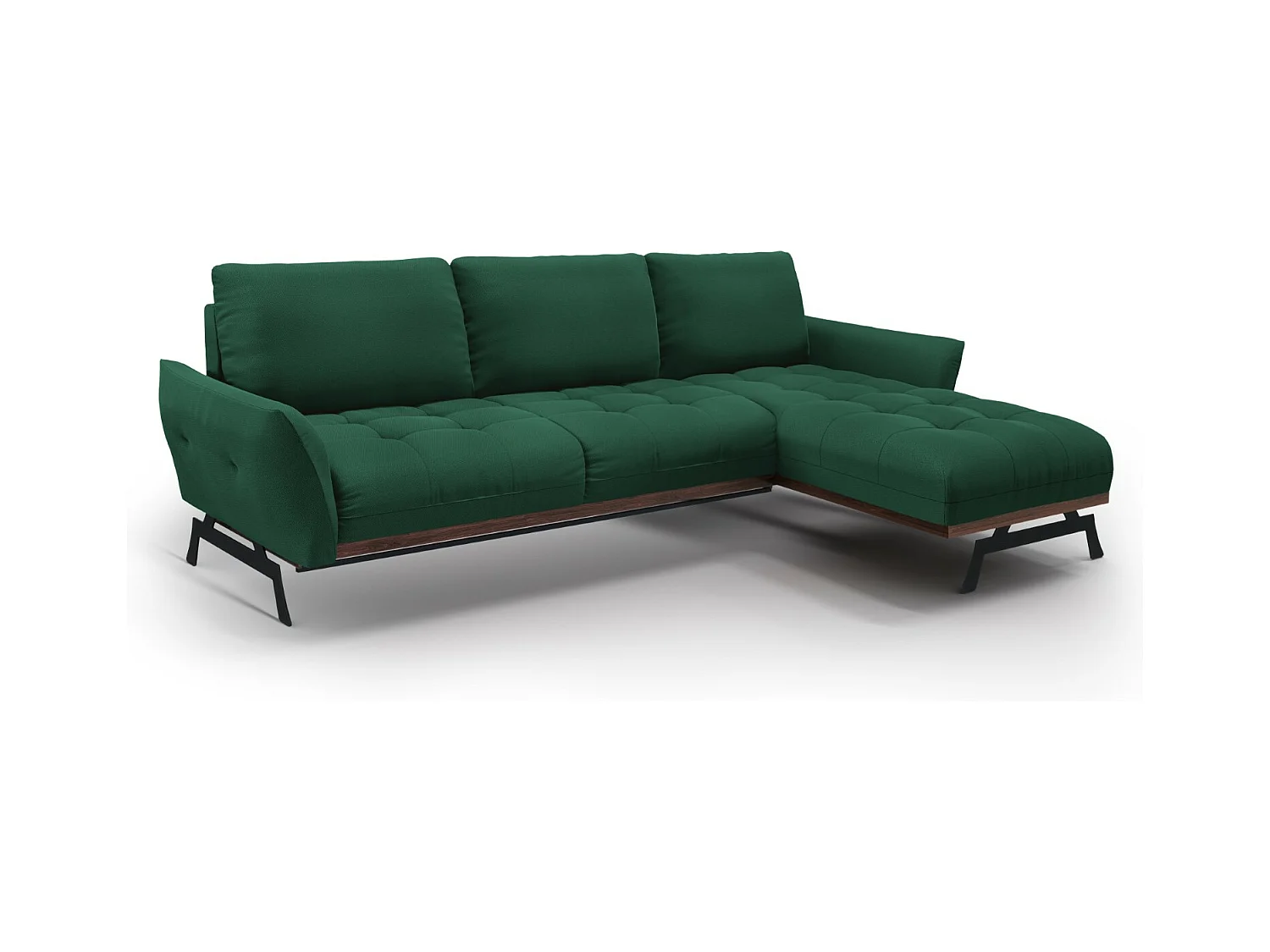 CXL by Christian Lacroix - 4-Sitzer modulares Ecksofa rechts "Olivier" Sitzer aus strukturiertem Stoff grün - 264x171x87cm