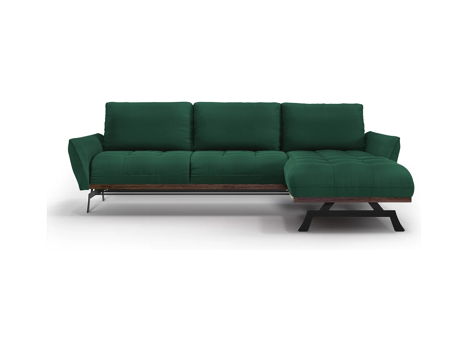CXL by Christian Lacroix - 4-Sitzer modulares Ecksofa rechts "Olivier" Sitzer aus strukturiertem Stoff grün - 264x171x87cm