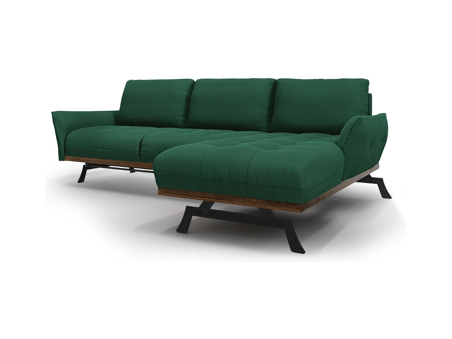 CXL by Christian Lacroix - 4-Sitzer modulares Ecksofa rechts "Olivier" Sitzer aus strukturiertem Stoff grün - 264x171x87cm