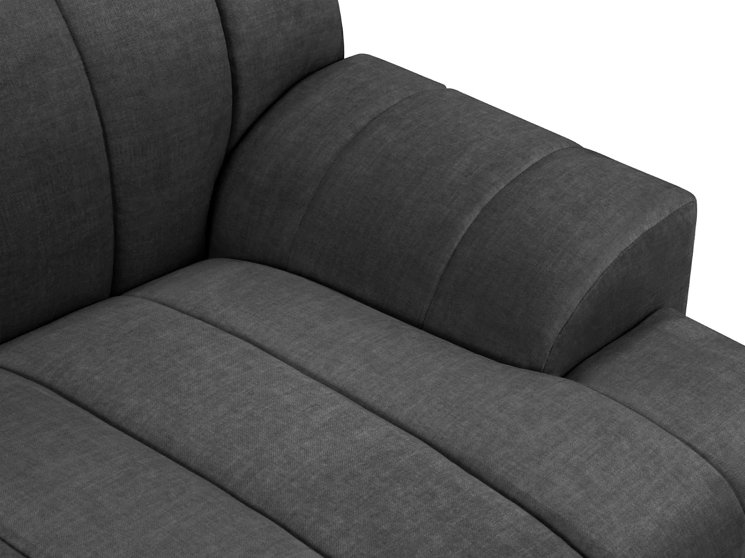 CXL by Christian Lacroix - Sofá de canto esquerdo "Rita" 5 lugares em veludo cinza escuro - 289x185x77cm
