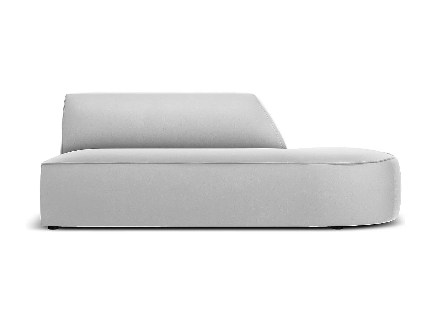 CXL by Christian Lacroix - Canapé modulable droit "Charles" 2 places en velours gris clair - 181x93x69cm