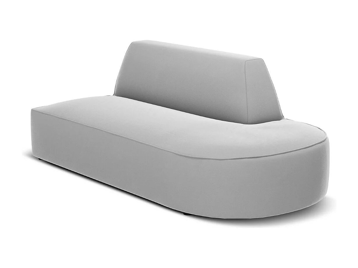 CXL by Christian Lacroix - Canapé modulable droit "Charles" 2 places en velours gris clair - 181x93x69cm