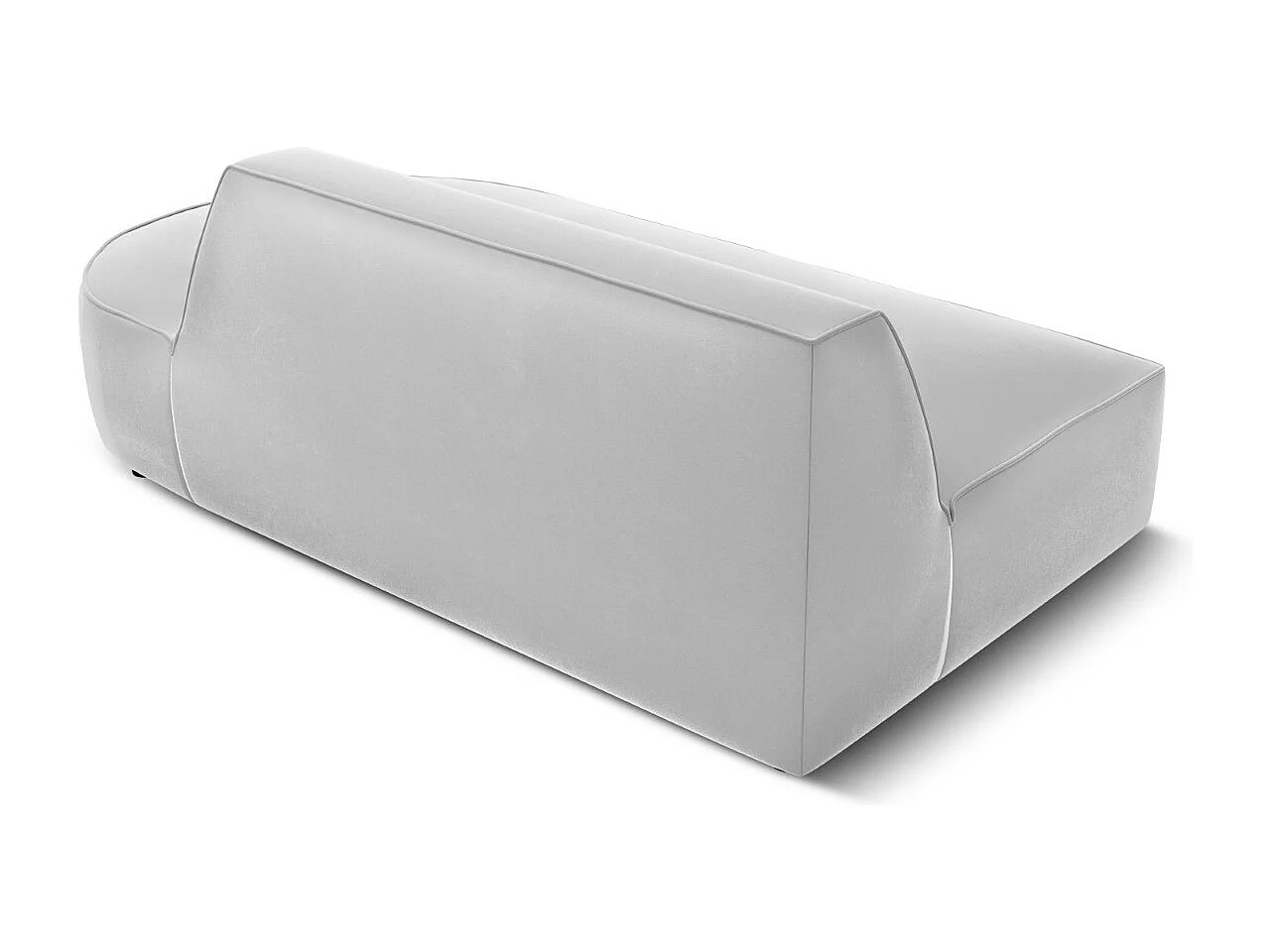 CXL by Christian Lacroix - Canapé modulable droit "Charles" 2 places en velours gris clair - 181x93x69cm