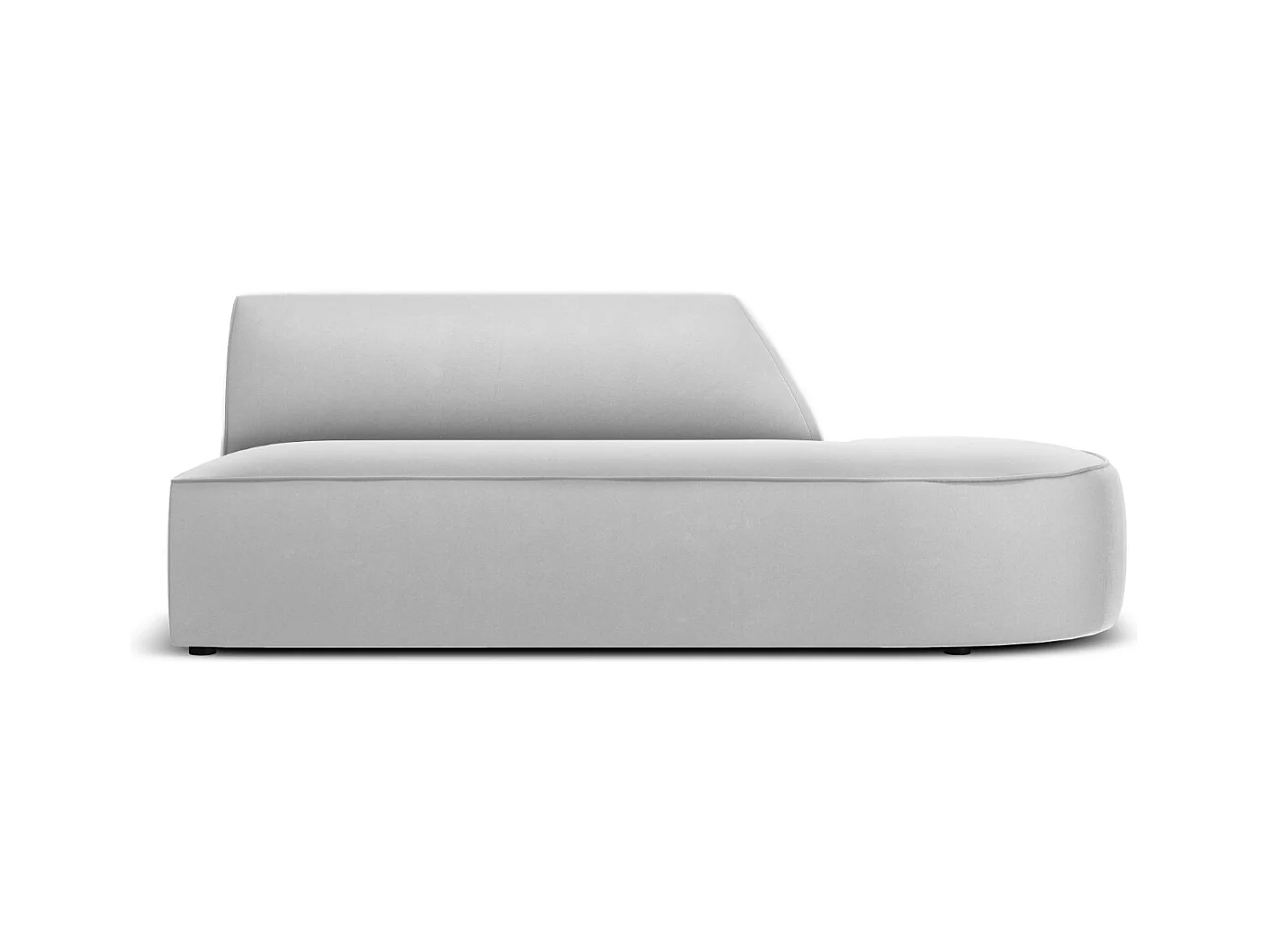 CXL by Christian Lacroix - Rechte modulaire bank "Charles" 2 zitplaatsen, Flueel, Lichtgrijs - 181x93x69cm
