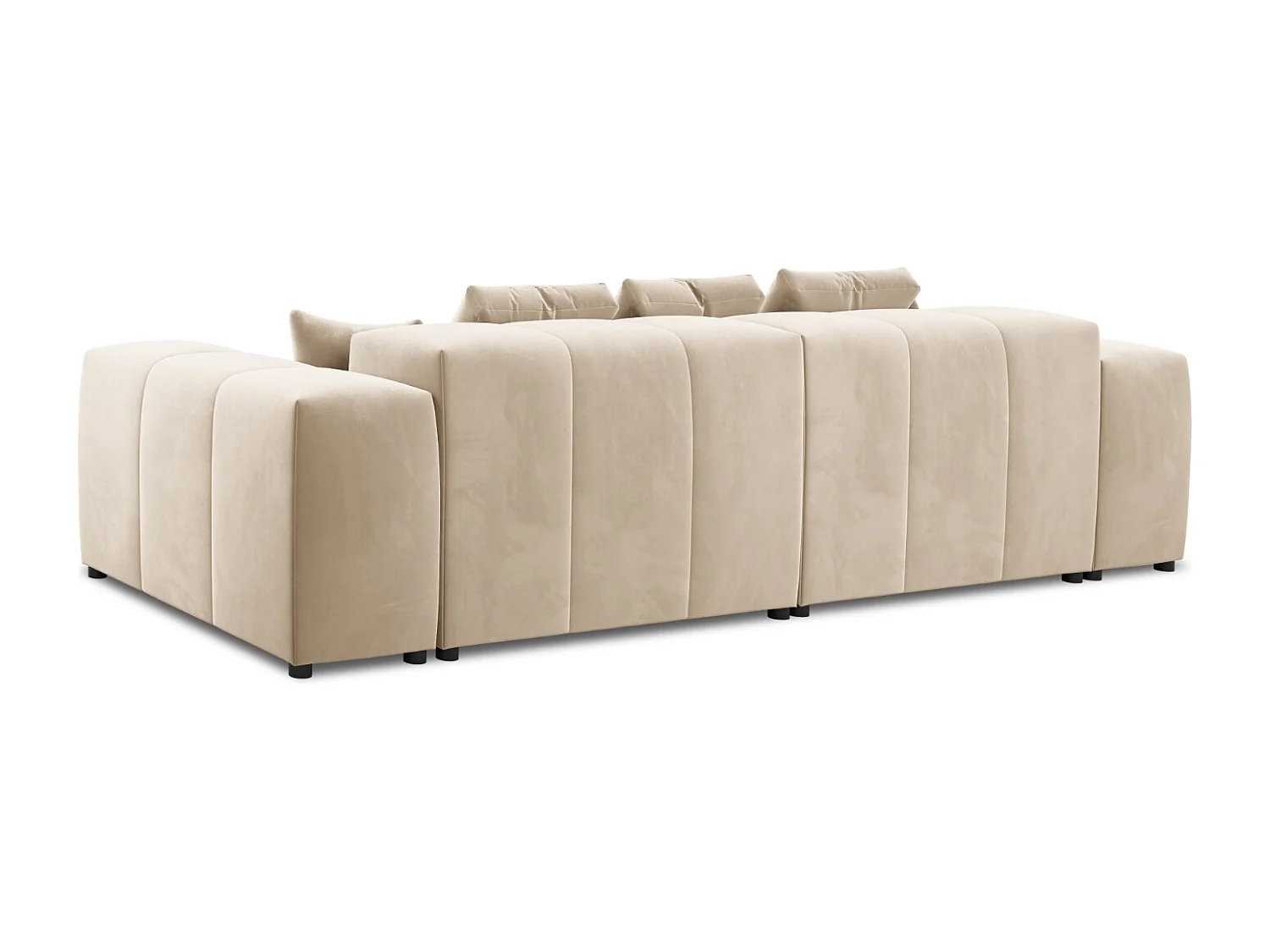 Cosmopolitan Design - Canapé modulable "Rome" 3 places en velours beige - 320x120x75cm