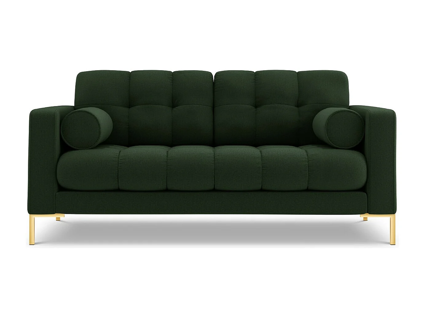 Cosmopolitan Design - Canapé "Bali" 2 places en tissu structurel vert foncé - 152x92x75cm