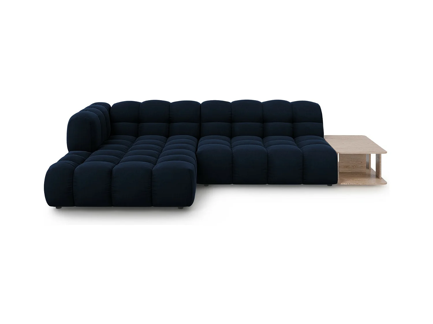 Cosmopolitan Design - 4-Sitzer modulares Ecksofa links "Sky" aus Samt königsblau - 297x162x75cm