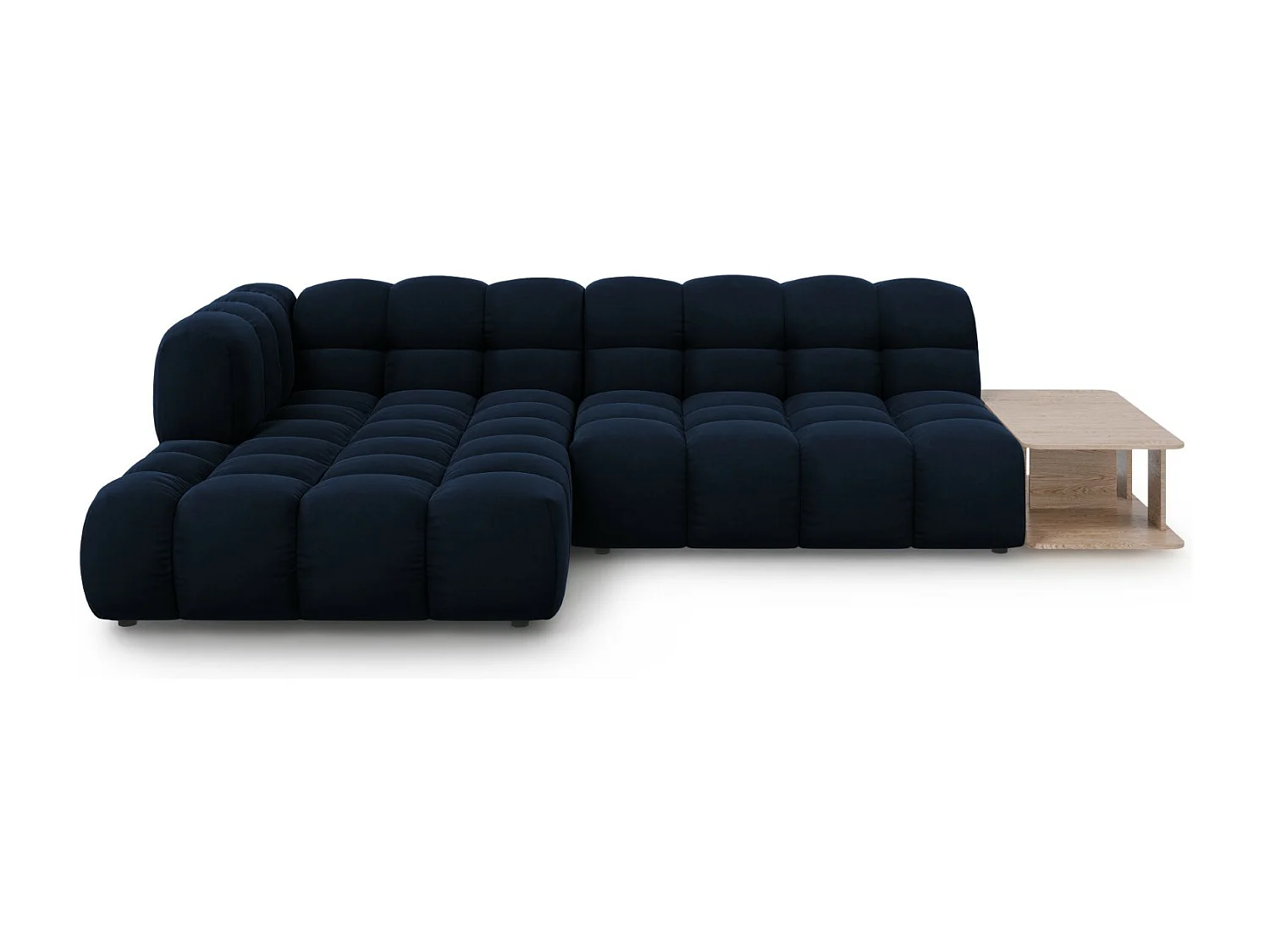 Cosmopolitan Design - Canapé d'angle gauche modulable "Sky" 4 places en velours bleu roi - 297x162x75cm