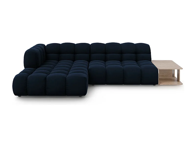 Cosmopolitan Design - Divano angolare modulare sinistro "Sky" 4 posti in velluto blu reale - 297x162x75cm