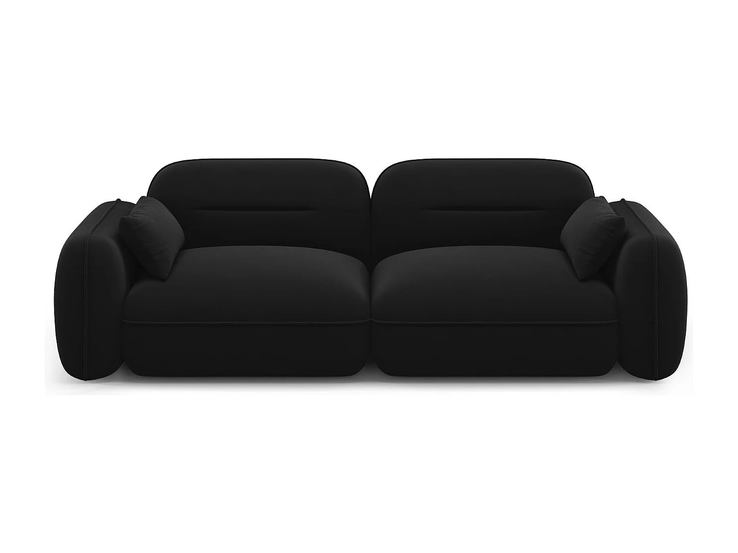 Cosmopolitan Design - Canapé modulable "Sydney" 3 places en velours noir - 230x90x70cm