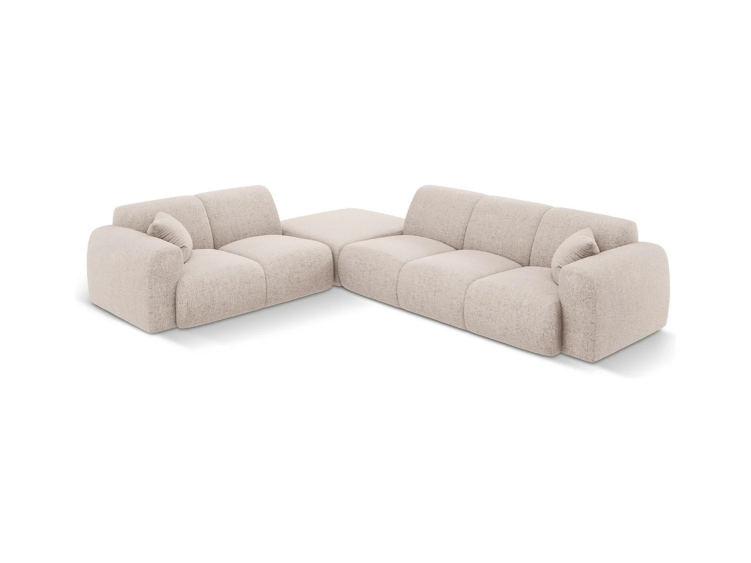 Cosmopolitan Design - Linker hoekbank "Nolio" 4 zitplaatsen, Chenille, Beige - 315x250x72cm