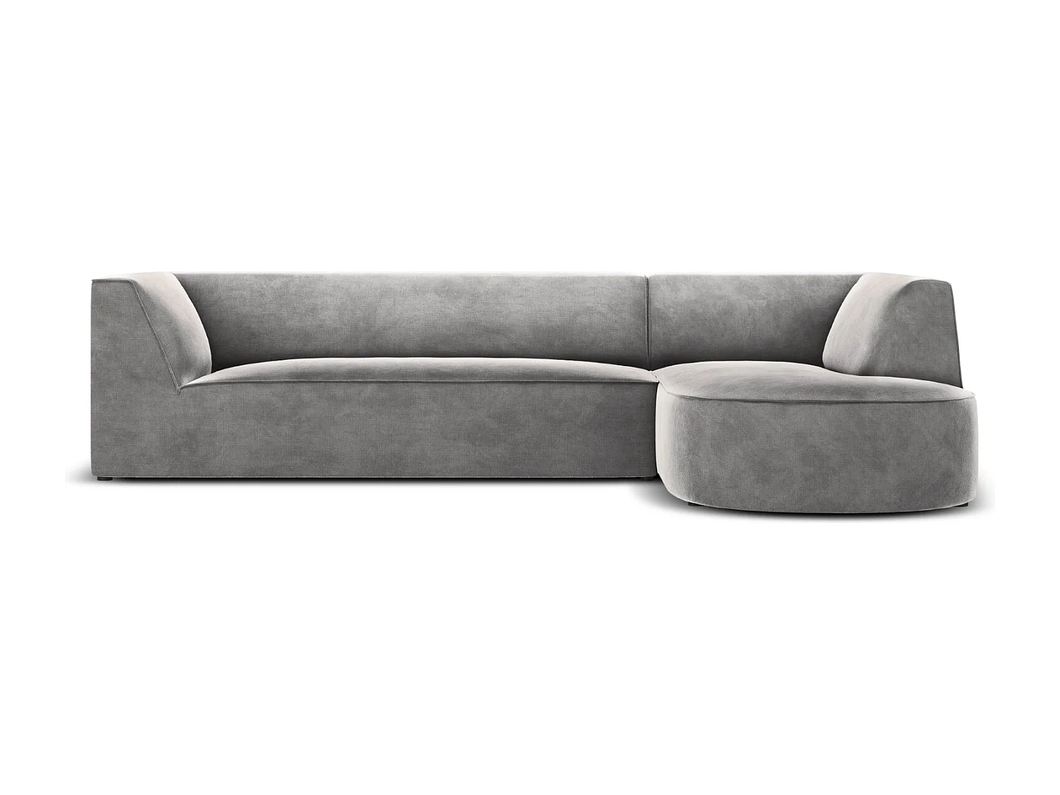 CXL by Christian Lacroix - 4-Sitzer Ecksofa rechts "Charles" Sitzer aus Samt hellgrau - 273x180x69cm