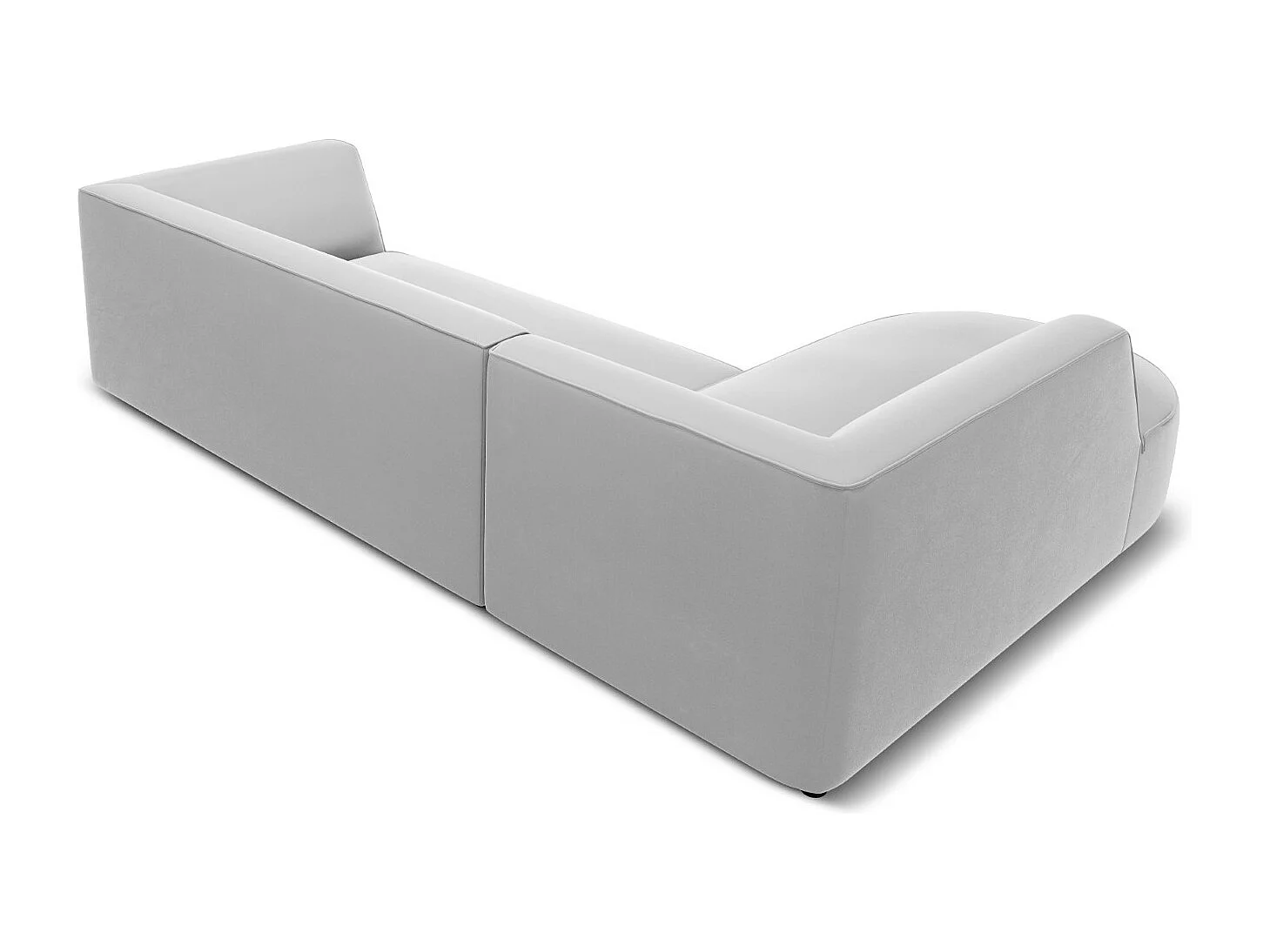 CXL by Christian Lacroix - Canapé d'angle gauche "Charles" 4 places en velours gris clair - 273x180x69cm