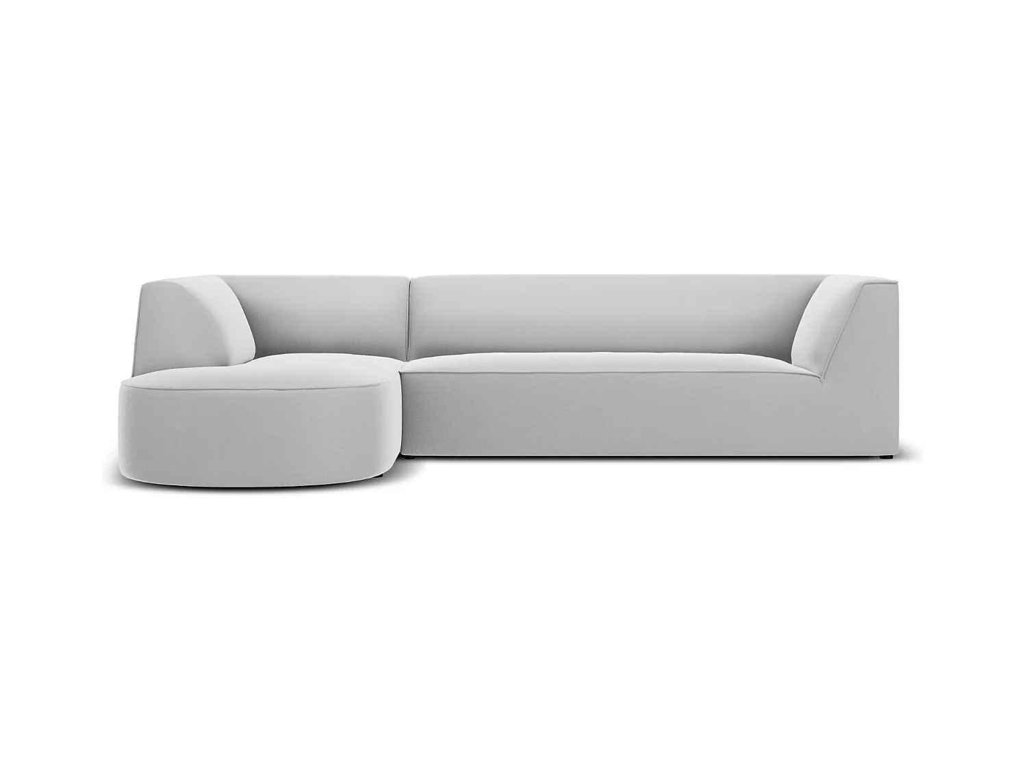 CXL by Christian Lacroix - Linker hoekbank "Charles" 4 zitplaatsen, Flueel, Lichtgrijs - 273x180x69cm