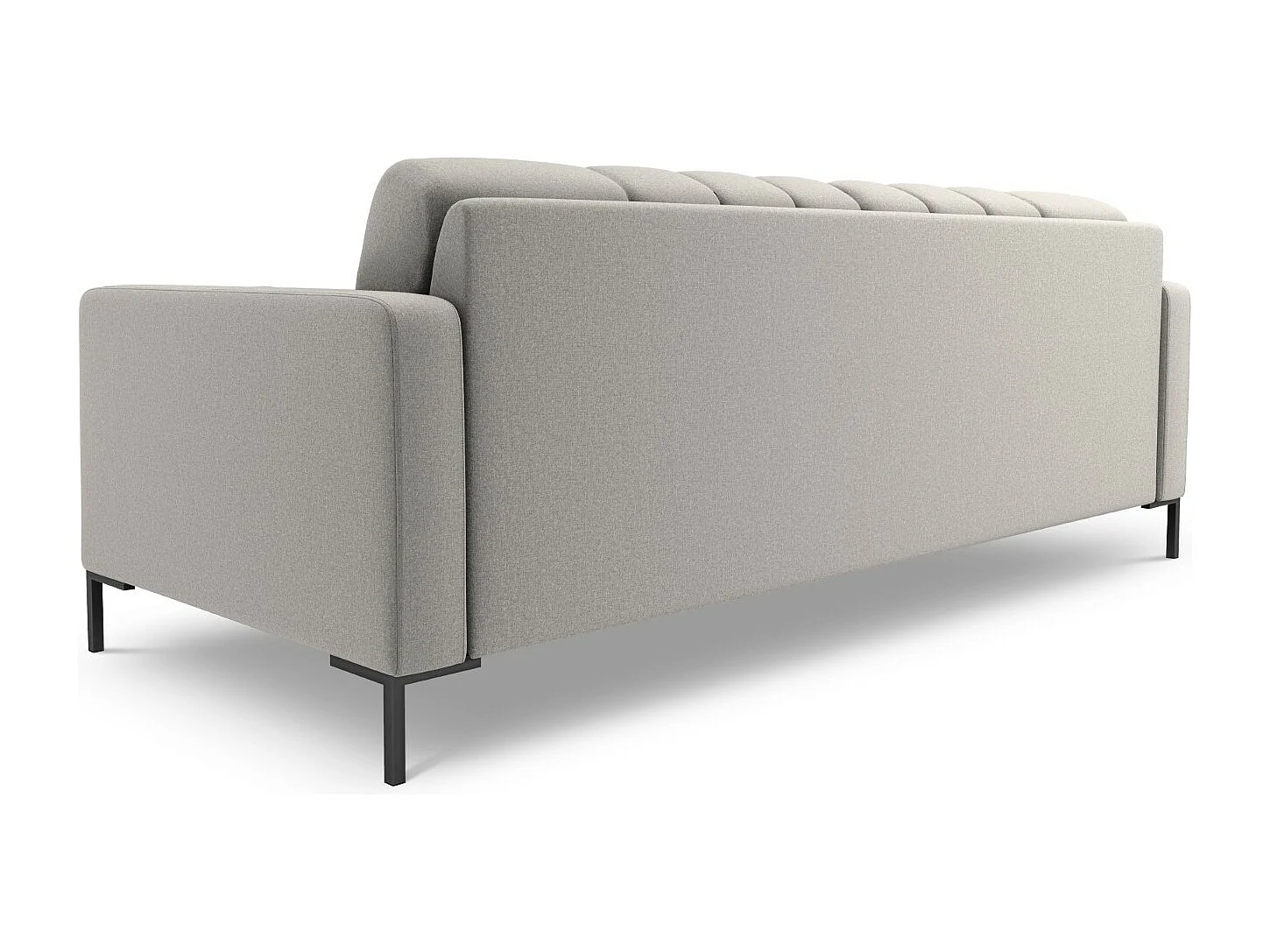 Cosmopolitan Design - Bank "Bali" 4 zitplaatsen, Structurele stof, Lichtgrijs - 217x92x75cm