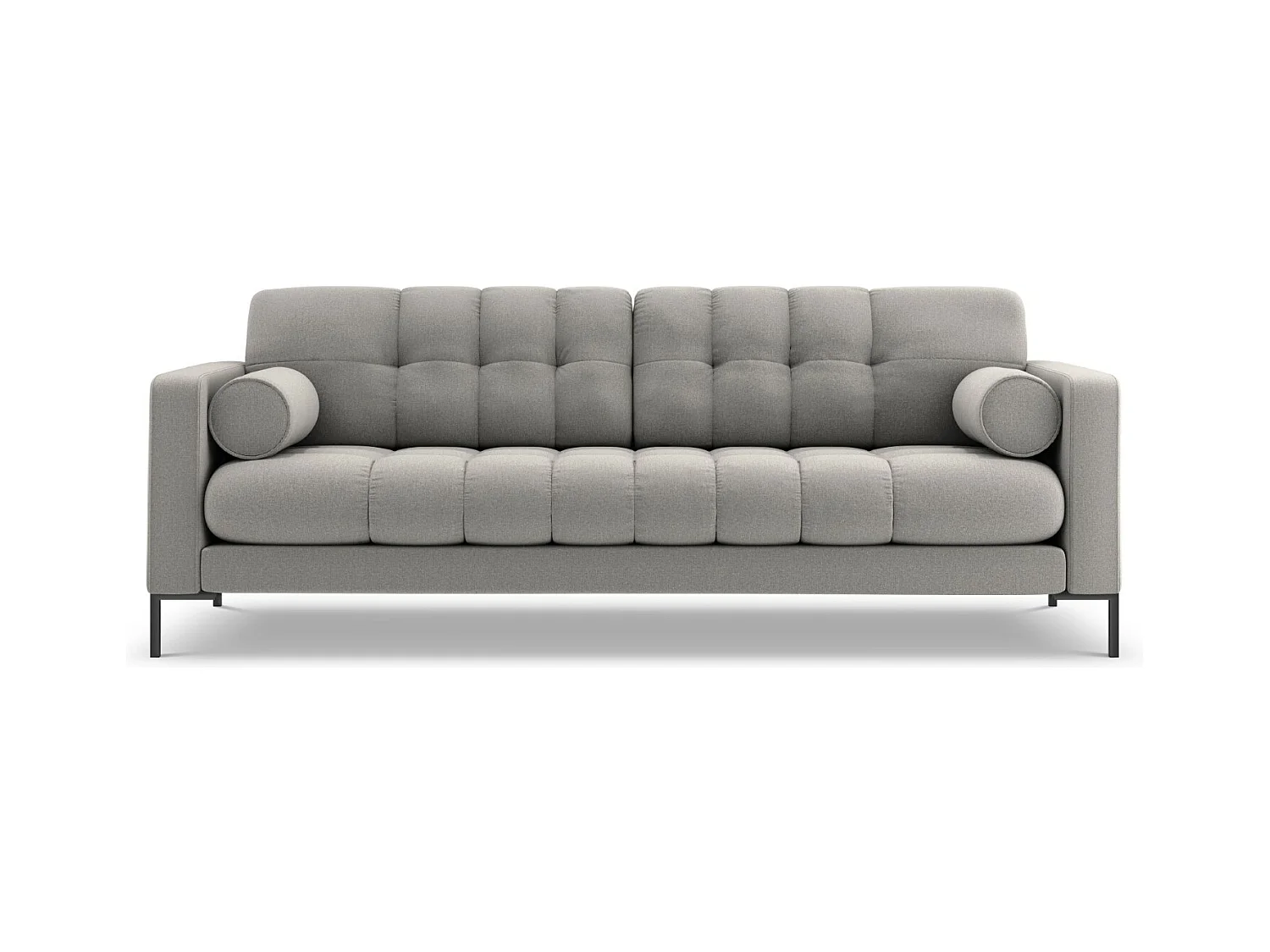 Cosmopolitan Design - Bank "Bali" 4 zitplaatsen, Structurele stof, Lichtgrijs - 217x92x75cm