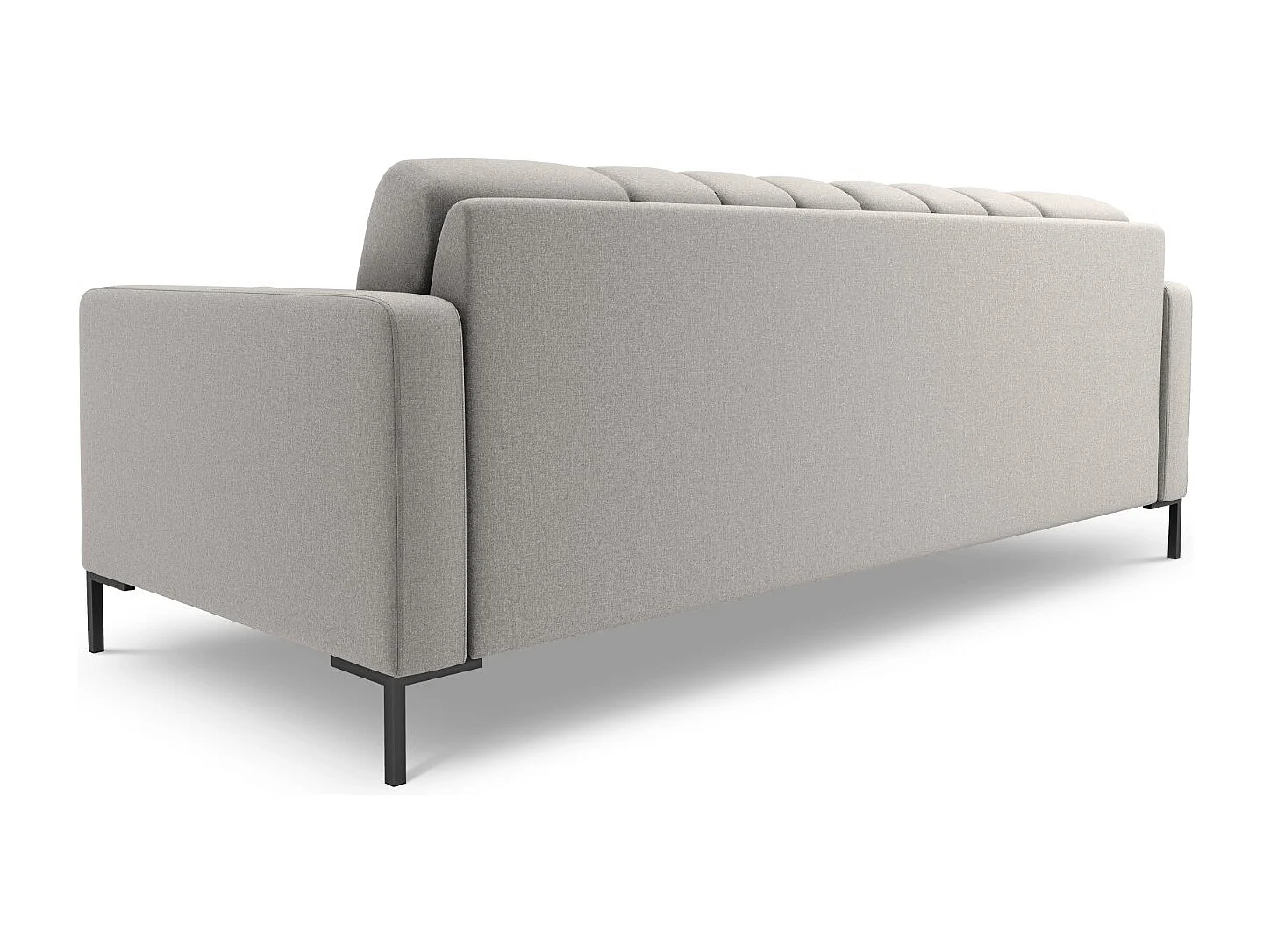 Cosmopolitan Design - Bank "Bali" 4 zitplaatsen, Structurele stof, Lichtgrijs - 217x92x75cm