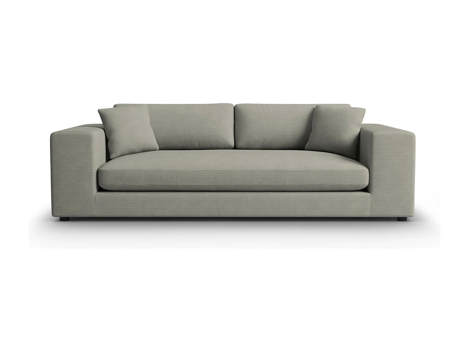 CXL by Christian Lacroix - Sofá "Tendance" 4 plazas de pana gris claro - 262x122x72cm