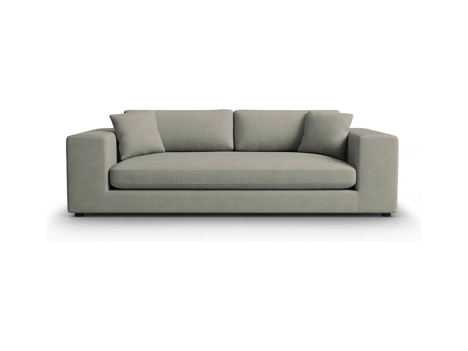 CXL by Christian Lacroix - Canapé "Tendance" 4 places en velours côtelé gris clair - 262x122x72cm