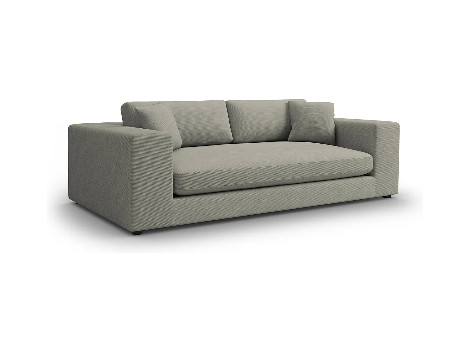 CXL by Christian Lacroix - Canapé "Tendance" 4 places en velours côtelé gris clair - 262x122x72cm