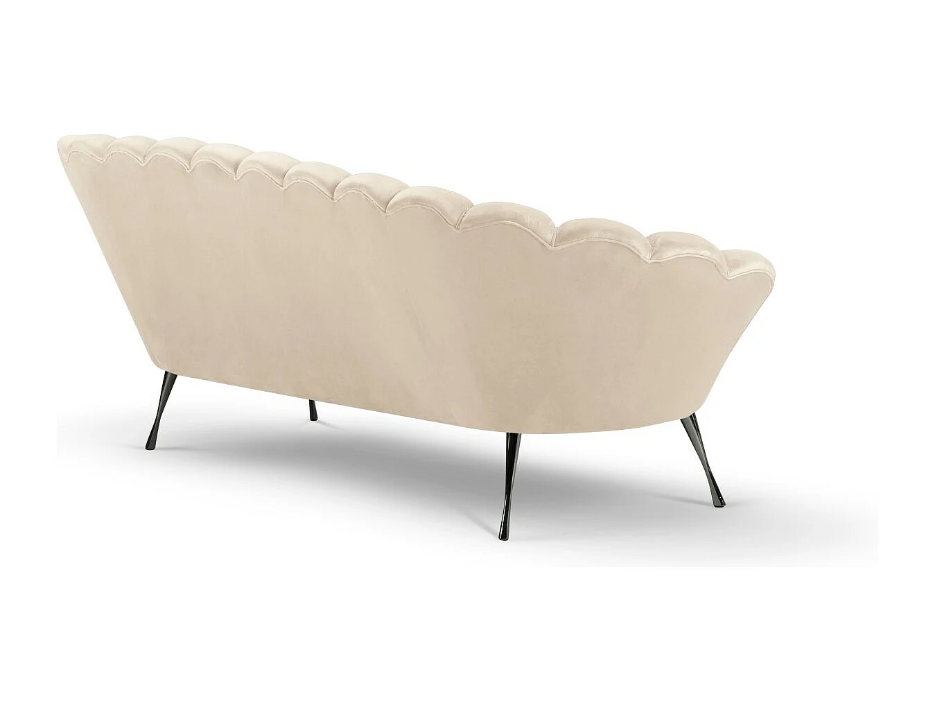 Cosmopolitan Design - 3-Sitzer Sofa "Kingston" aus Samt leichtes beige - 224x95x85cm