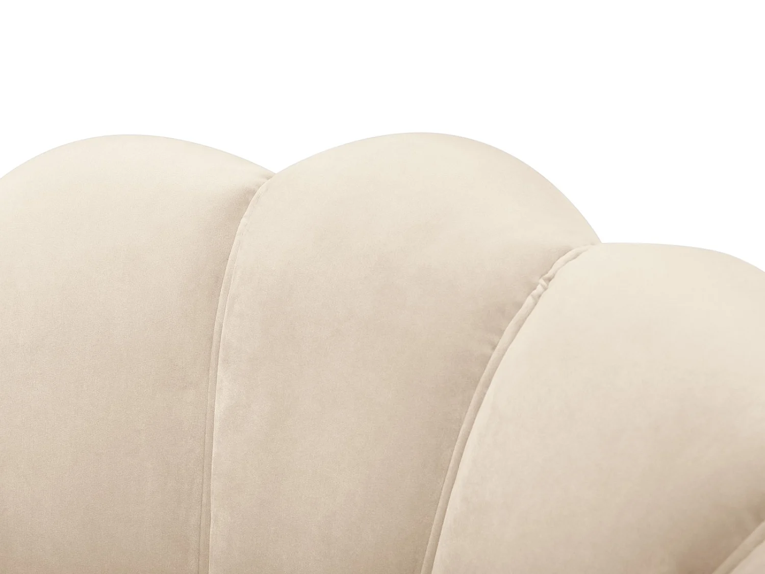 Cosmopolitan Design - 3-Sitzer Sofa "Kingston" aus Samt leichtes beige - 224x95x85cm