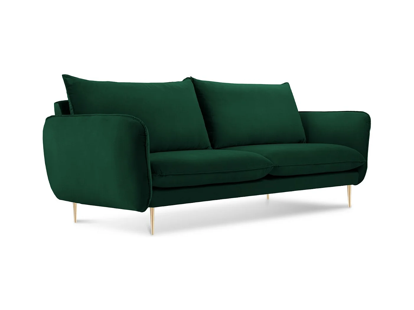 Cosmopolitan Design - Sofá "Vienna" 2 plazas de terciopelo verde botella - 160x92x95cm