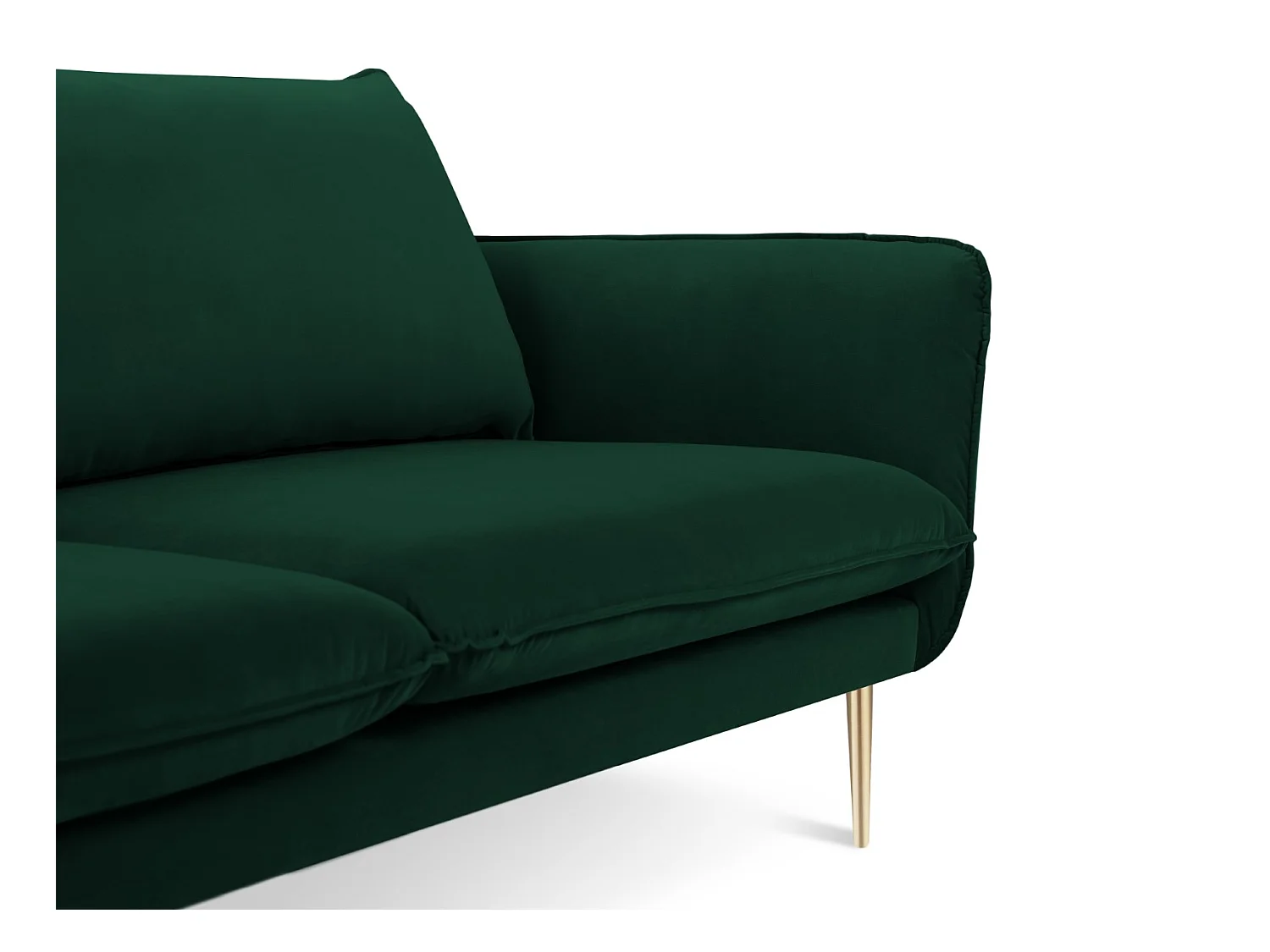 Cosmopolitan Design - Canapé "Vienna" 2 places en velours vert bouteille - 160x92x95cm