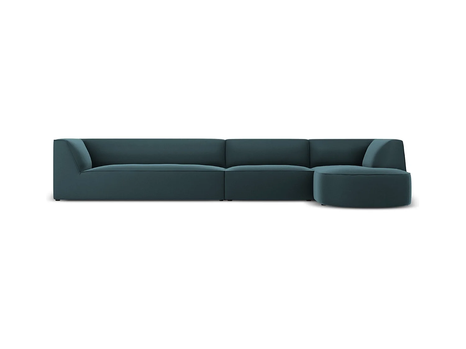 CXL by Christian Lacroix - Rechter hoekbank "Charles" 5 zitplaatsen, Flueel, Blauw - 366x180x69cm