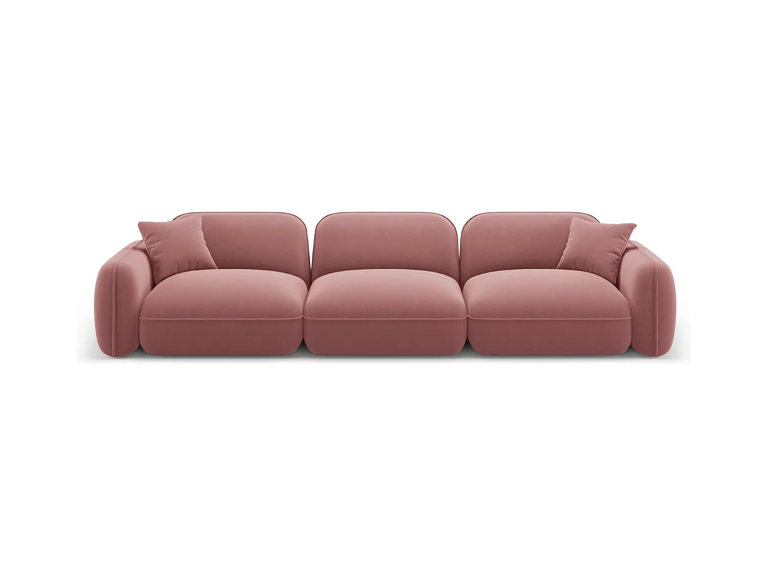 CXL by Christian Lacroix - Modulaire bank "Lucien" 4 zitplaatsen, Flueel, Zalm - 320x90x70cm