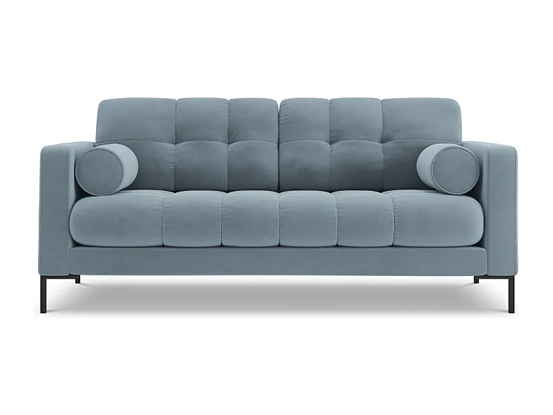 Cosmopolitan Design - Sofa, "Bali" 2 miejsca welur, niebieski jasny - 152x92x75cm