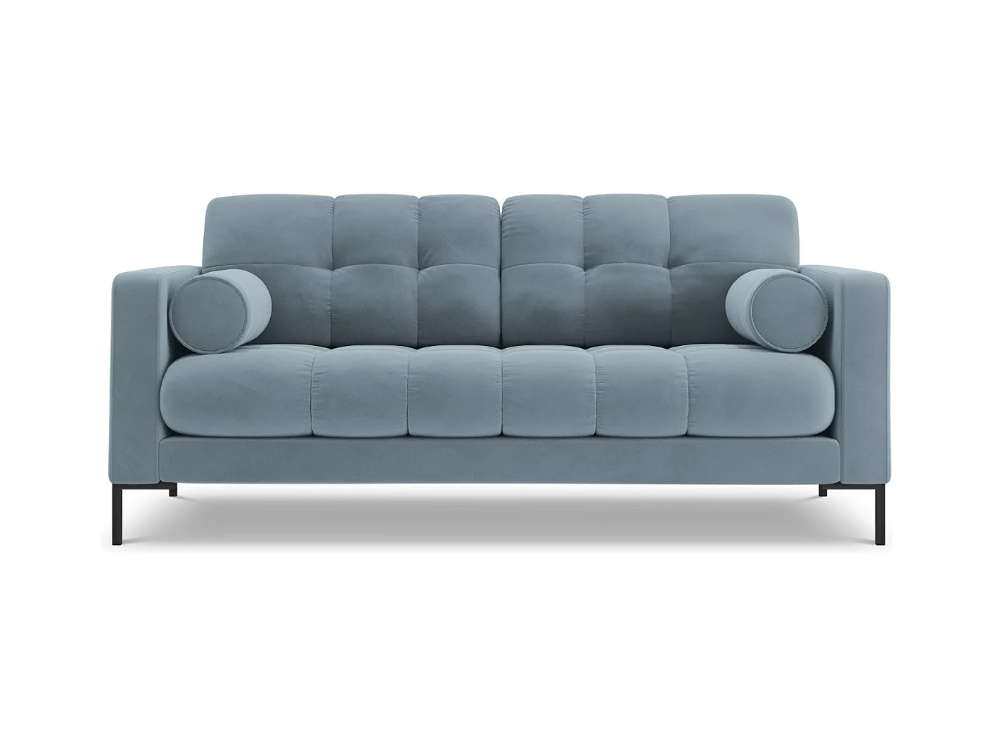 Cosmopolitan Design - Canapé "Bali" 2 places en velours bleu clair - 152x92x75cm