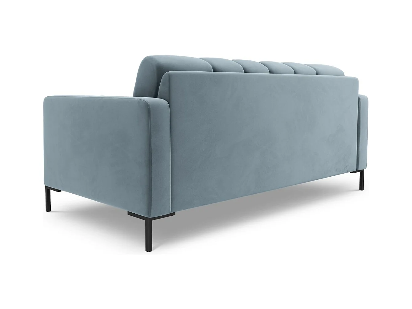 Cosmopolitan Design - Canapé "Bali" 2 places en velours bleu clair - 152x92x75cm