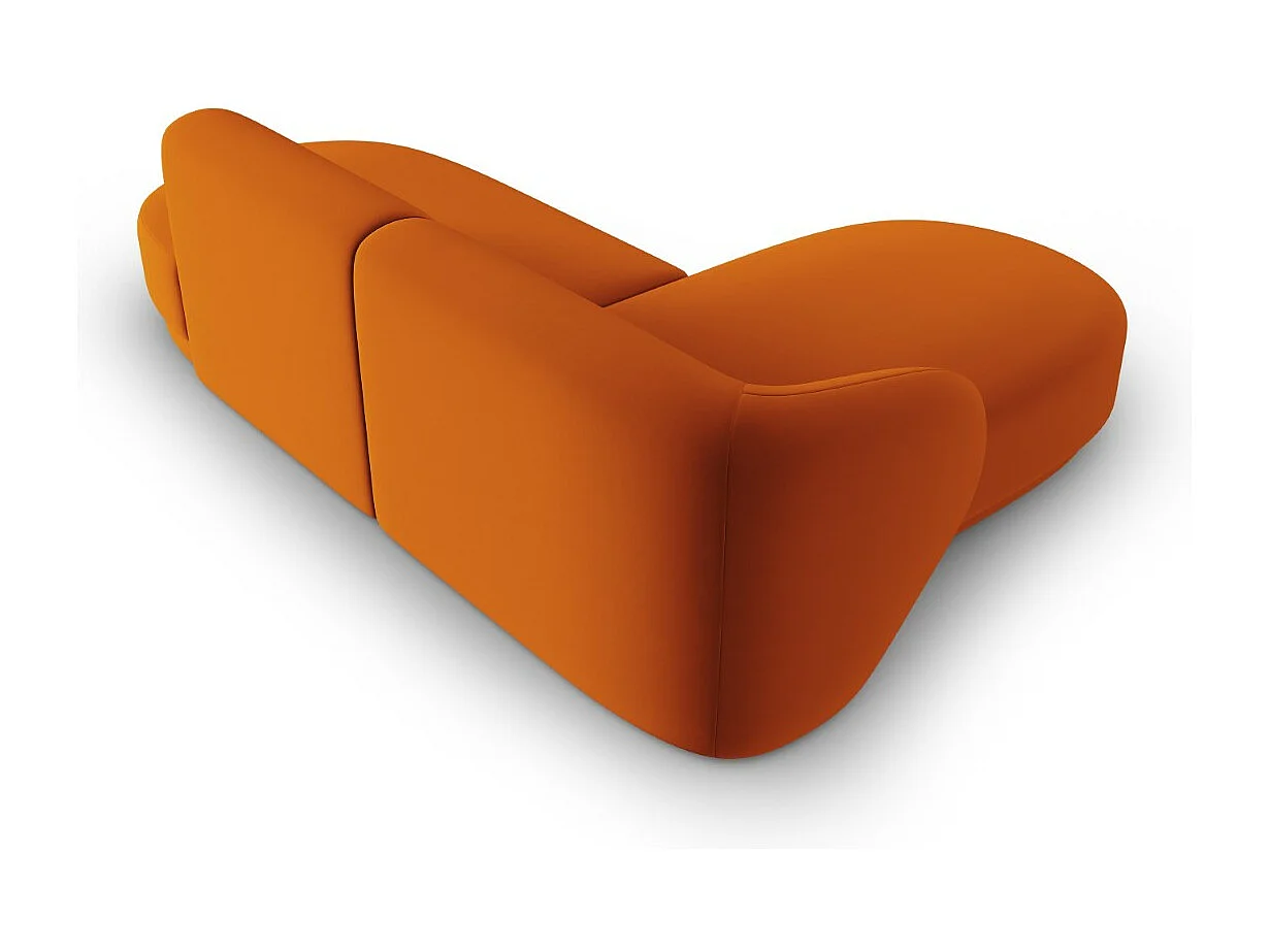 CXL by Christian Lacroix - Narożnik lewy panoramiczny, "Lionel" 4 miejsca welur, terakota - 233x155x74cm