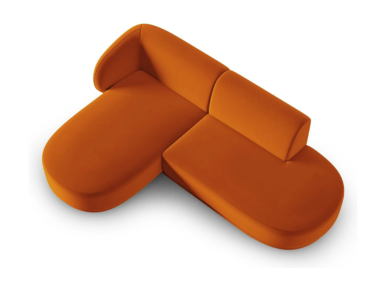 CXL by Christian Lacroix - Narożnik lewy panoramiczny, "Lionel" 4 miejsca welur, terakota - 233x155x74cm