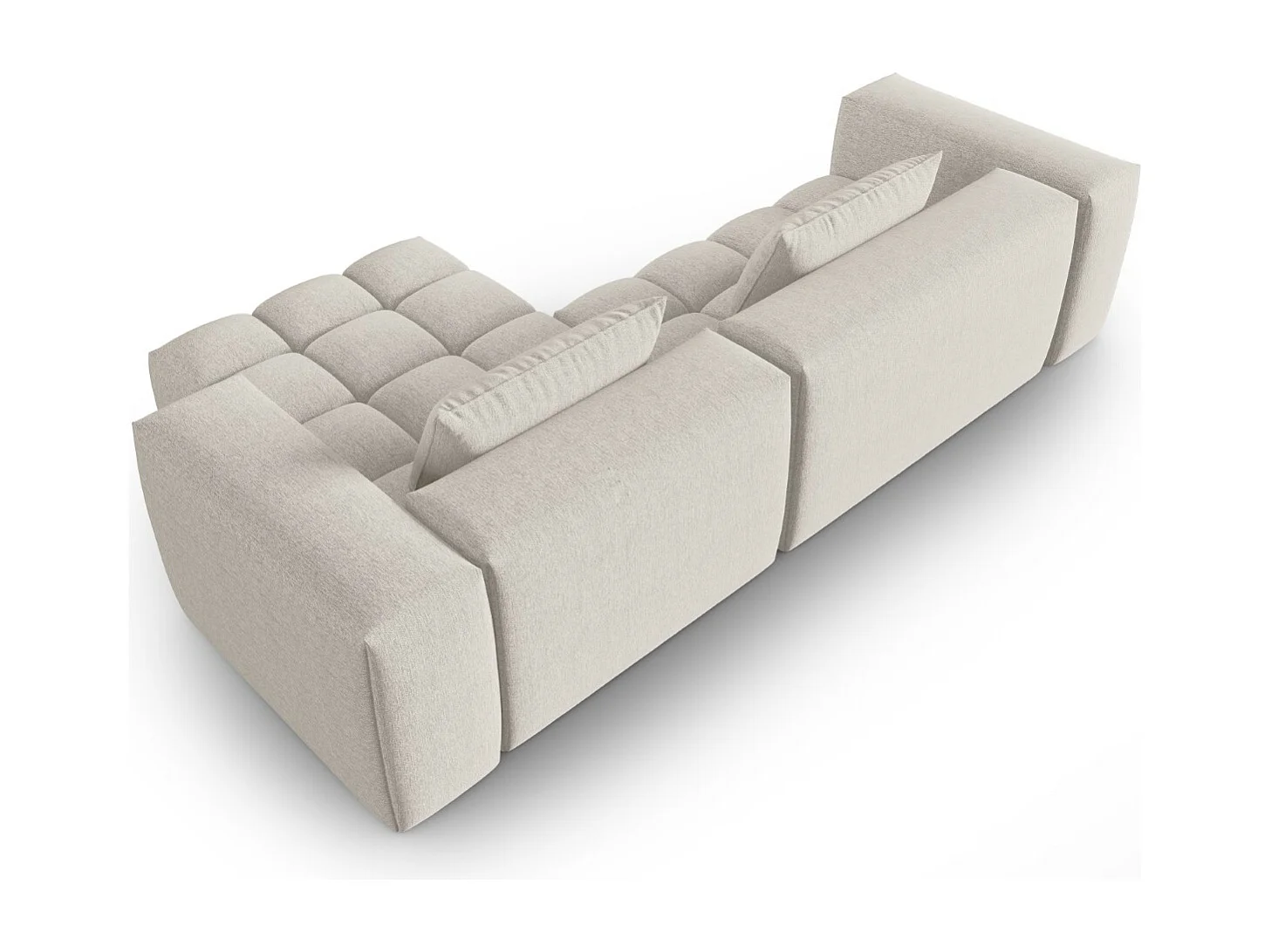 CXL by Christian Lacroix - Sofá esquinero modular derecho "Lorella" 3 plazas de tejido estructural beige - 260x145x70cm