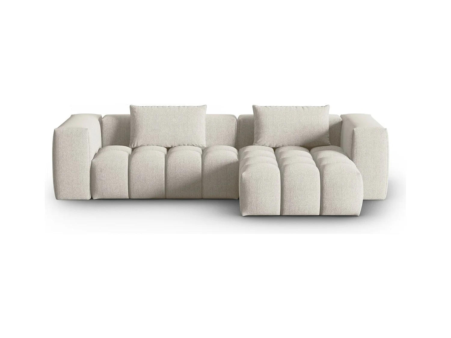 CXL by Christian Lacroix - Modulaire hoekbank rechts "Lorella" 3 zitplaatsen, Structurele stof, Beige - 260x145x70cm
