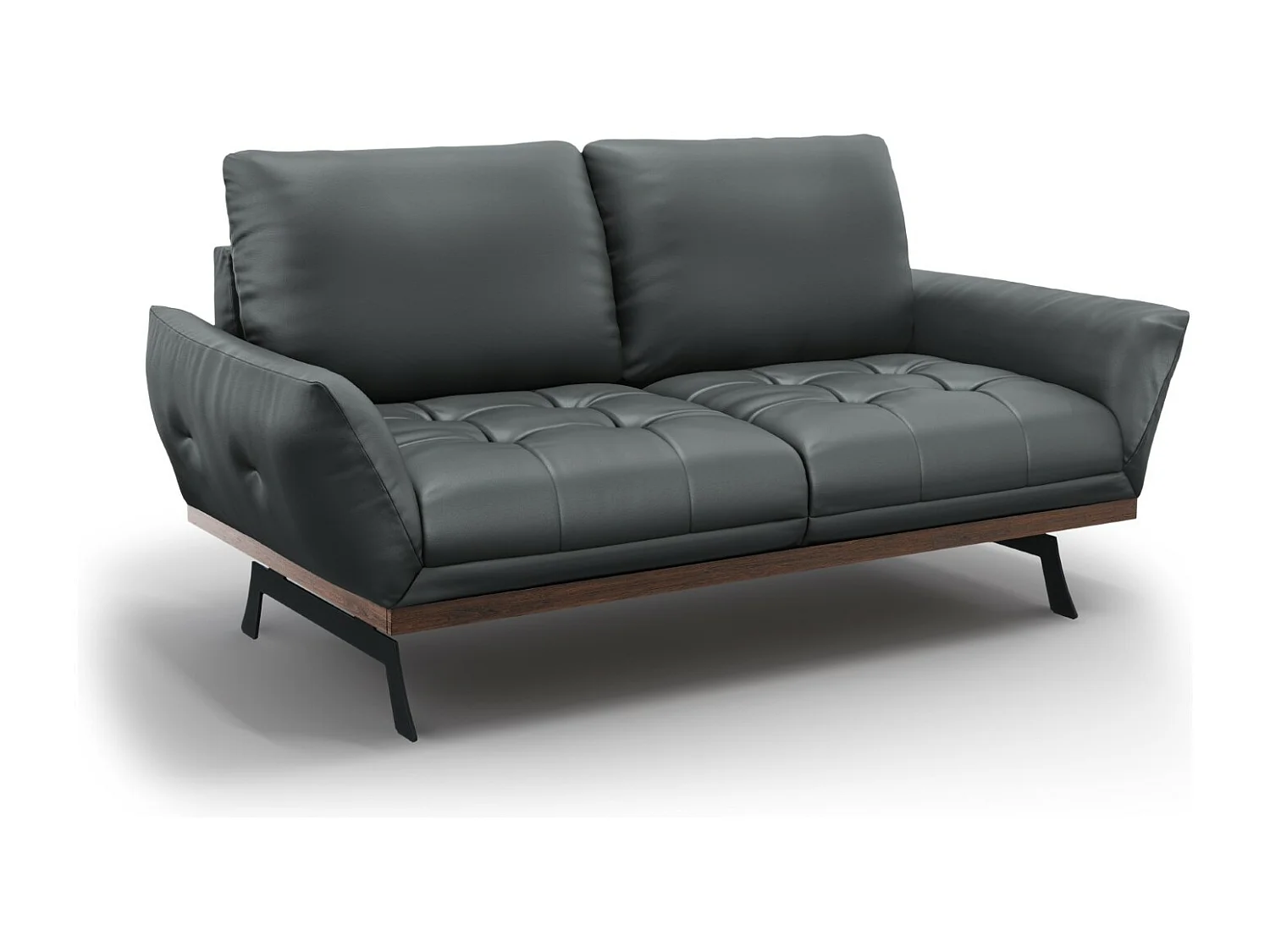 CXL by Christian Lacroix - Bank "Olivier" 3 zitplaatsen, Echt leer, Blauw Grijs - 188x95x87cm